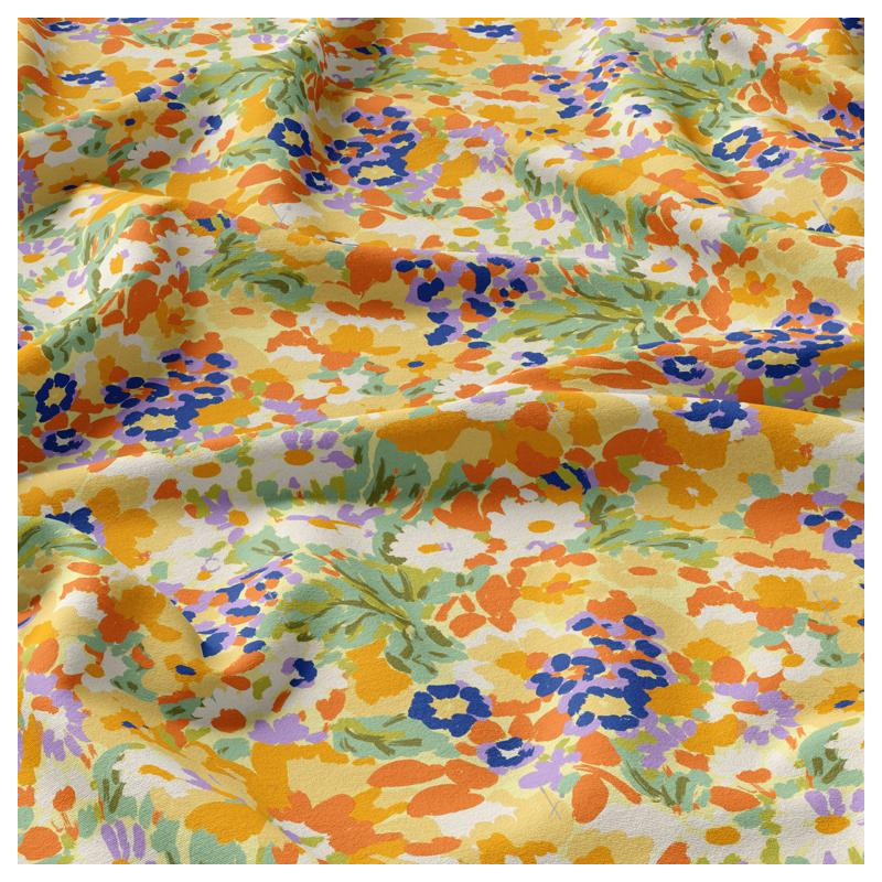 Printed Viscose SILENE Ecru / Orange